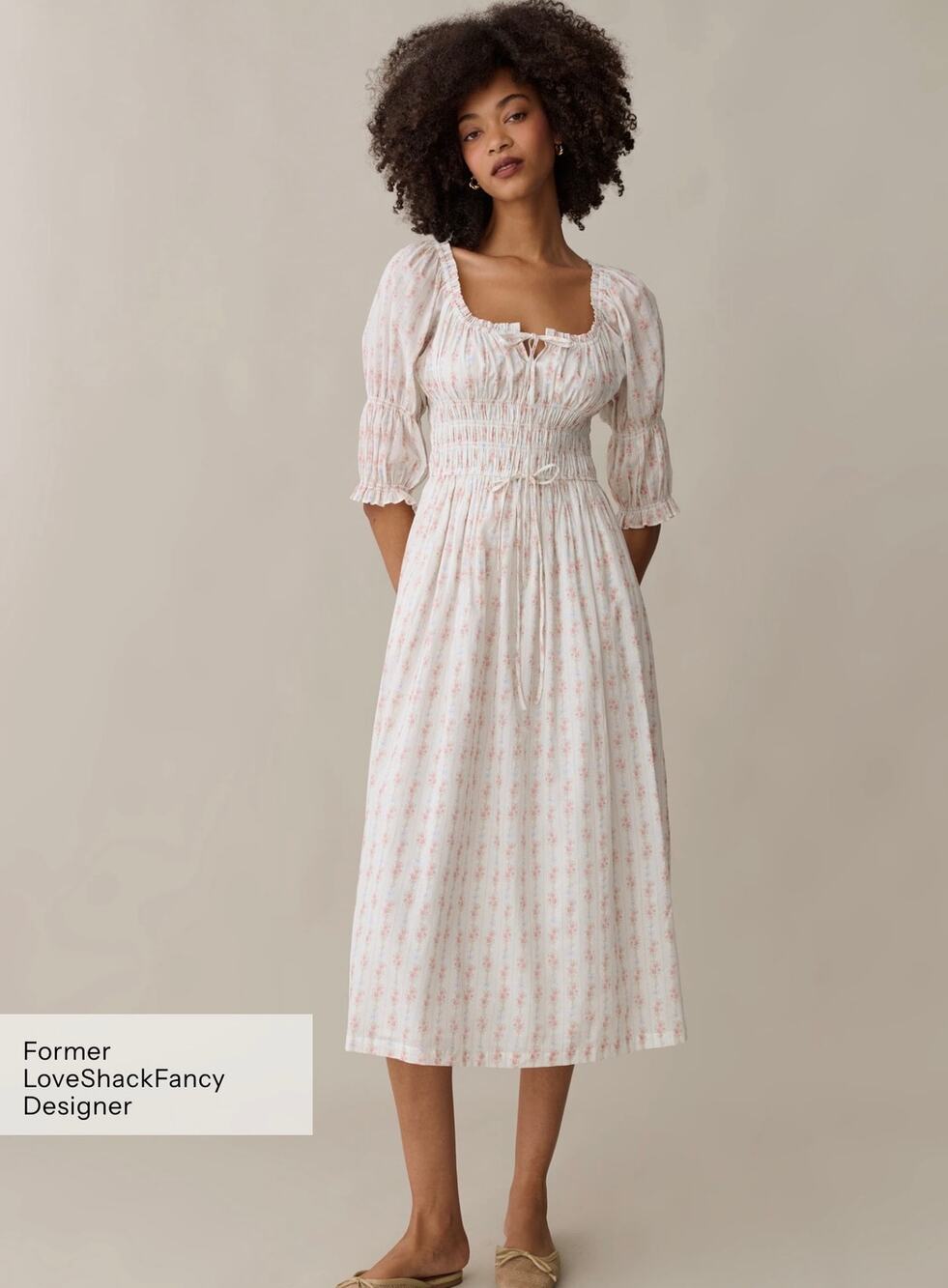 New sorella Marguerite Cotton Dress rosy ribbon floral $222 Sz M
